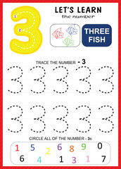 Kids Learning Material, Worksheet Learning Number 0 to 9, Number for Kids Learning, Children Educational Game, Worksheet for Learning Number.