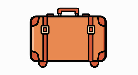 Classic Orange Suitcase Journey Icon