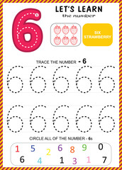 Kids Learning Material, Worksheet Learning Number 0 to 9, Number for Kids Learning, Children Educational Game, Worksheet for Learning Number.
