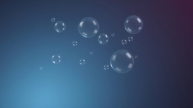 Abstract thought bubbles float against gradient background, representing creative ideas in minimalist style.