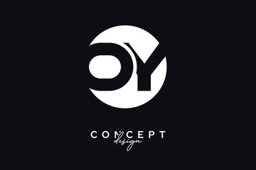 OY Creative Negative Space Circle Monogram Logo Design	