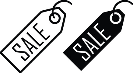 Sale, price tag icon, Vector flat design illustration, Sale label web icon, Vector illustration, Sign isolated on white background.