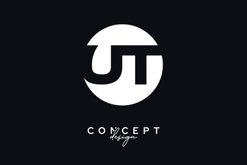 UT Creative Negative Space Circle Monogram Logo Design	