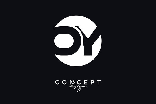 OY Creative Negative Space Circle Monogram Logo Design	