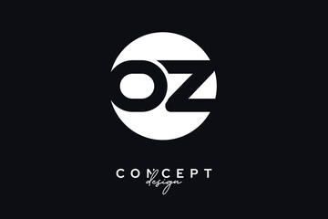OZ Creative Negative Space Circle Monogram Logo Design	