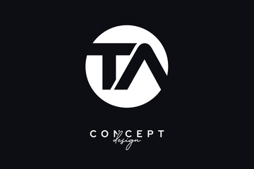 TA Creative Negative Space Circle Monogram Logo Design	