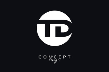 TD Creative Negative Space Circle Monogram Logo Design	