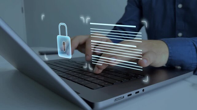 Documents confidentiality,cyber security protection concept.Confidentiality documents and employee compliance rules.Documents law regulation and compliance rules.Software for security personal data	