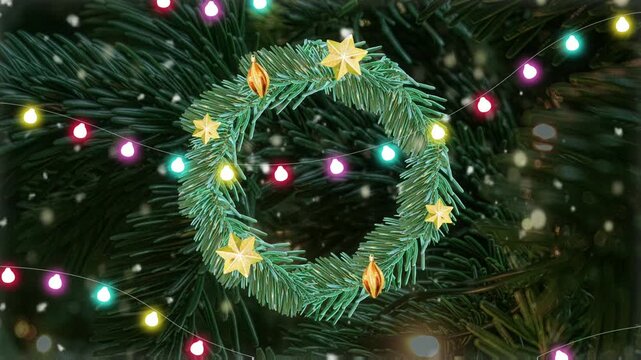animation of christmas tree and decorations HD