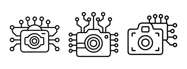 Digital camera technology vector illustration for photography and tech industry designs and arts