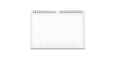 Blank white spiral bound notebook open to a clean page on a black background