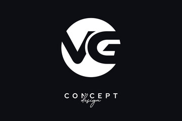 VG Creative Negative Space Circle Monogram Logo Design	