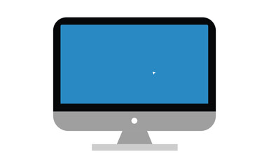 Desktop computer screen with modern monitor isolated on white background