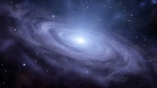 A majestic spiral galaxy with luminous arms and a bright core set against a deep star filled cosmic void
