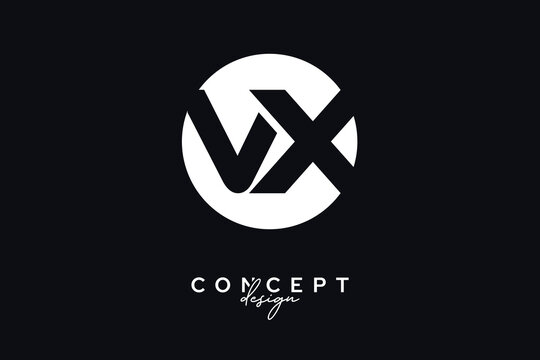 VX Creative Negative Space Circle Monogram Logo Design	