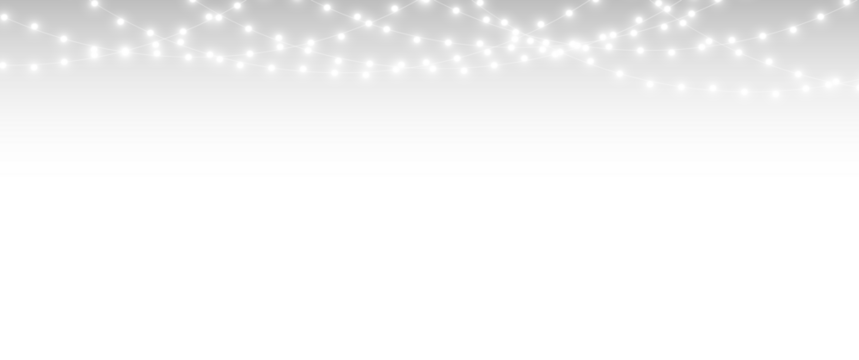 Christmas Party Garland Decoration with Isolated Lamps, Lights, and Abstract Design
