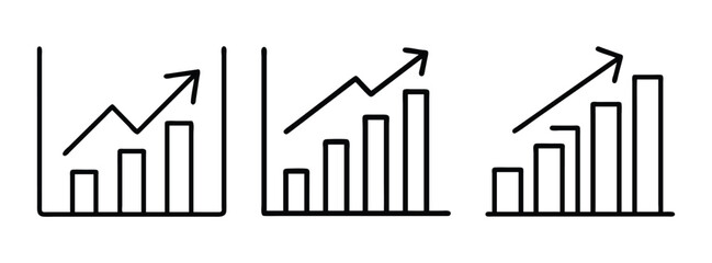 Growth chart infographic showing increasing trend and business success with upward arrow movement vector
