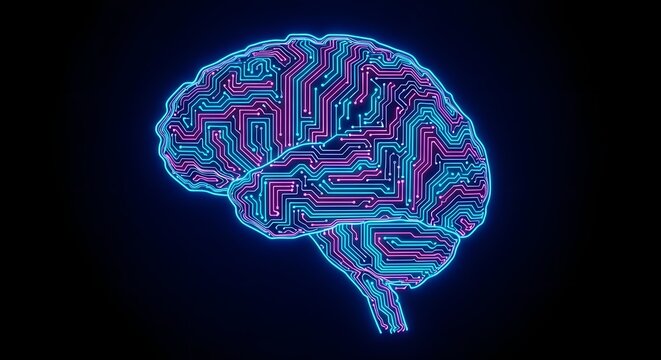 Artificial intelligence digital brain computer circuit board design technology concept
