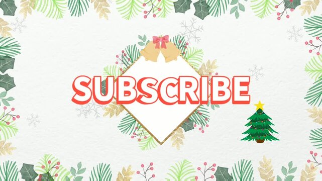 HD animation of christmas greeting card with christmas tree