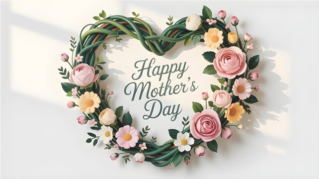 Christmas floral wreath decoration frame with rose and leaf illustration on a wooden background for a holiday greeting card design