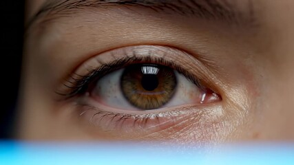Close-up of a human eye with a digital target overlay, representing advanced technology and biometric scanning. - Powered by Adobe