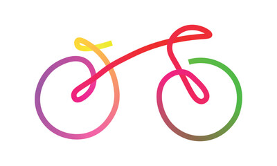 Stylized bicycle illustration with gradient colors on a white background perfect for creative design projects and modern visual communication