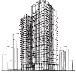 High rise building sketch. Architecture