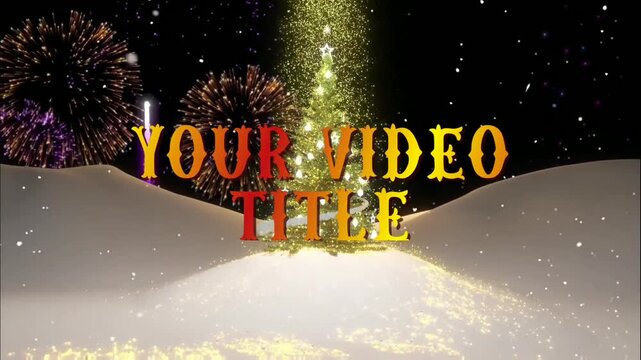 animated background of Christmas decorations and New Year's fireworks