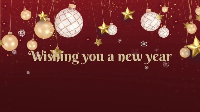 christmas card with christmas balls HD animation