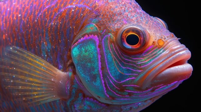 Colorful tropical fish macro