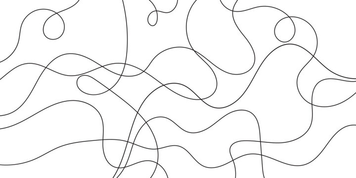 Tangled seamless background. Repeating vector pattern with messy intertwined lines. Chaotic pattern with editable lines. Modern seamless pattern for textiles and fabrics. 