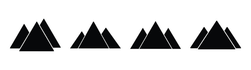 Abstract black pyramid shapes grouped together simple geometric mountain design