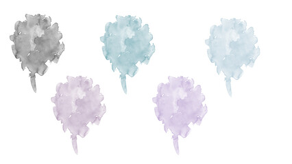 Multi-Color Watercolor Brush Stroke Set