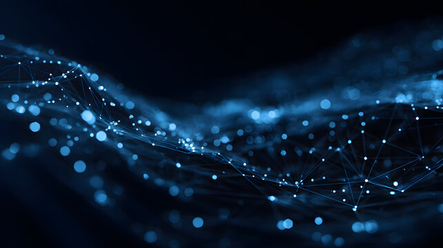 Dark Blue Technology Aesthetics: Artificial Intelligence Stock Background