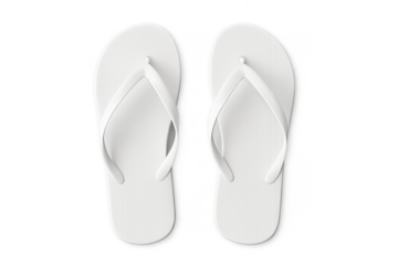 White flip flops pair with transparent background