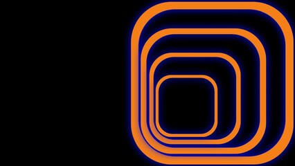 A striking design of four glowing orange rounded rectangles on a black background, accented with a subtle blue glow, creating a sleek, futuristic, and modern visual composition.