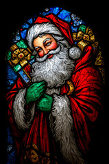 Stained Glass Santa Claus
