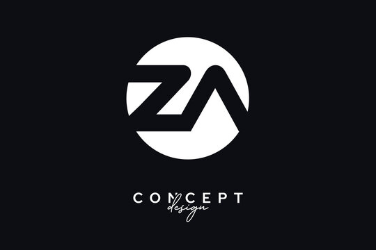 ZA Creative Negative Space Circle Monogram Logo Design	