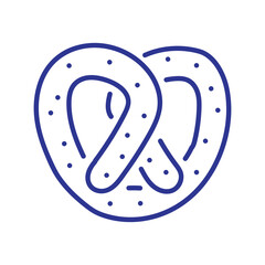 Crispy pretzel outline with sprinkled salt dots on a clean background