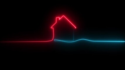 house icon animation digital world map technology background .process from warehouse to home delivery. Concept of transparent logistics journey for digital shoppers. - Powered by Adobe