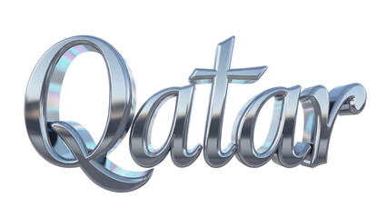 Stunning metallic 'Qatar' text design for modern travel and branding projects