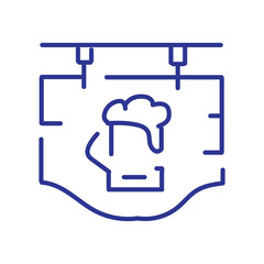 Classic pub sign with a beer mug illustration, inviting patrons for a drink