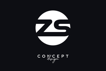ZS Creative Negative Space Circle Monogram Logo Design	