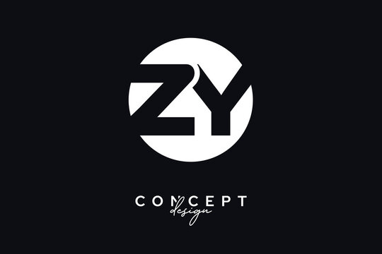 ZY Creative Negative Space Circle Monogram Logo Design	