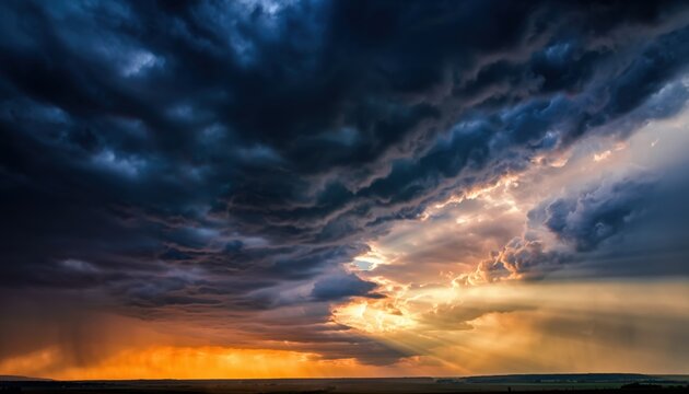 Stormy Sky with Sun Rays
