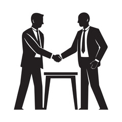 Fototapeta premium business agreement handshake between two silhouette