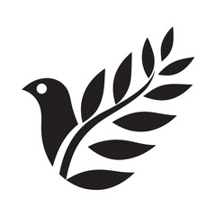 abstract dove of peace symbol silhouette logo