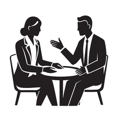 Obraz premium manager and client business negotiation silhouette scene