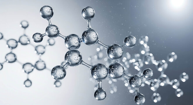 Abstract molecular structure wallpaper: dynamic science and research illustration