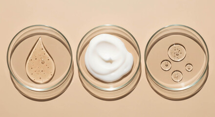 Science fun: liquids and cream in dishes - playful educational background image